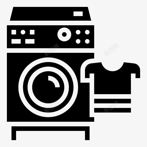 洗衣机衣物烘干机图标svg_新图网 https://ixintu.com 标志 洗衣机 清洁 烘干机 衣物