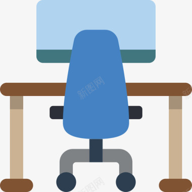办公桌办公家具4扁平图标图标