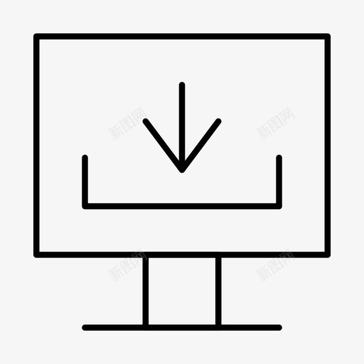 显示器台式机图标svg_新图网 https://ixintu.com 下载 台式机 显示器 计算机设备电子设备细线集78
