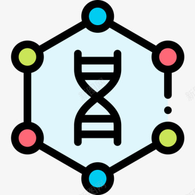 生物学大学47线性颜色图标图标