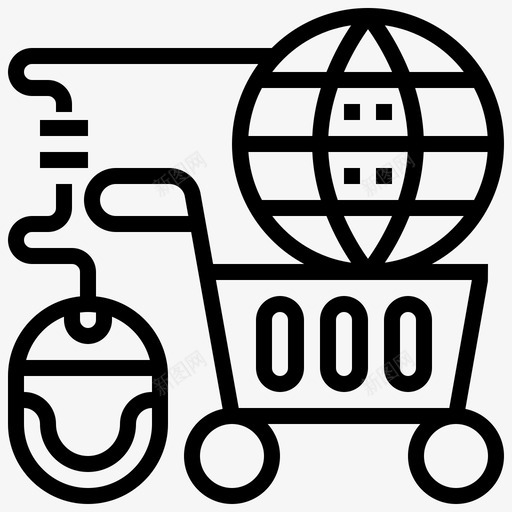 在线商店购物和零售4线性图标svg_新图网 https://ixintu.com 在线商店 线性 购物和零售4