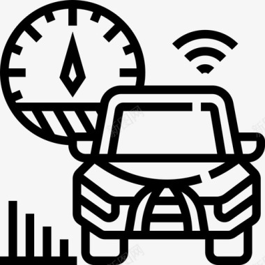 巡航控制智能汽车线性图标图标