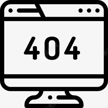 404错误数字服务8线性图标图标