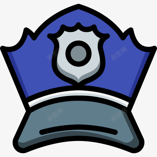警察帽帽子5线颜色图标svg_新图网 https://ixintu.com 帽子 警察 颜色