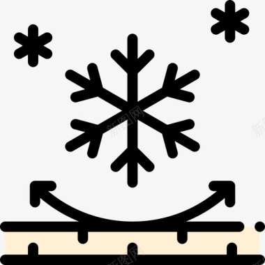 防雪织物特征6线性颜色图标图标
