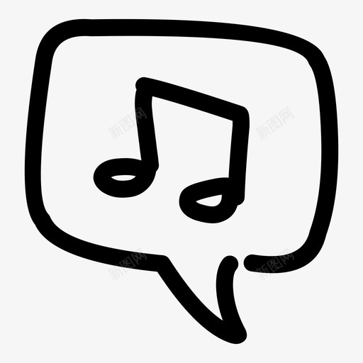音乐聊天信息图标svg_新图网 https://ixintu.com 信息 备忘 多媒体 聊天 语音泡泡 音乐