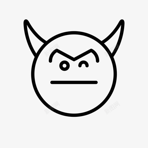 恶魔卡通表情符号图标svg_新图网 https://ixintu.com 1行 卡通 恶魔 符号 表情