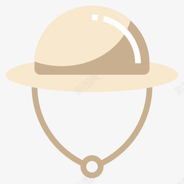 探险家帽背包客10扁平图标图标
