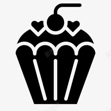 杯形蛋糕面包店甜点图标图标