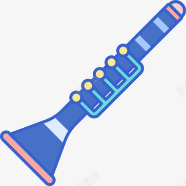 单簧管音乐105线性颜色图标图标
