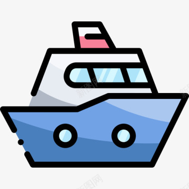船运输166线性颜色图标图标