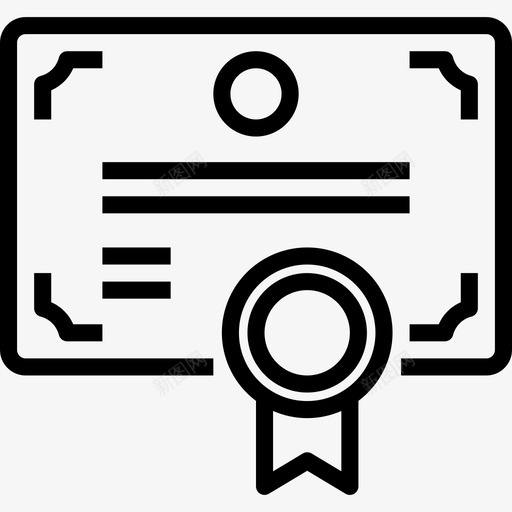 证书商业概念9线性图标svg_新图网 https://ixintu.com 商业 概念 线性 证书