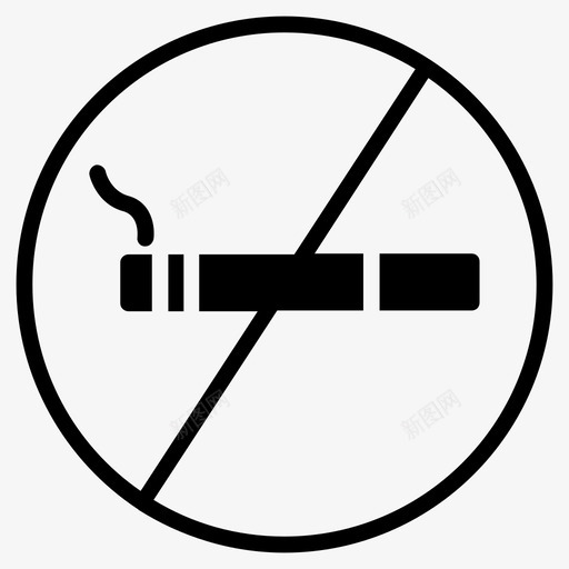 禁止吸烟禁止阻挡图标svg_新图网 https://ixintu.com 不允许 停止 禁止 禁止吸烟 野营线标志 阻挡 香烟