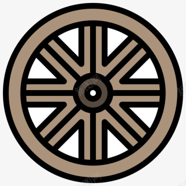 车轮wildwest34线性颜色图标图标