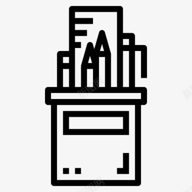 文具编辑工具铅笔盒图标图标
