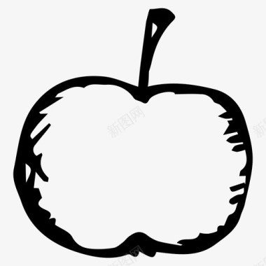 苹果涂鸦食物图标图标