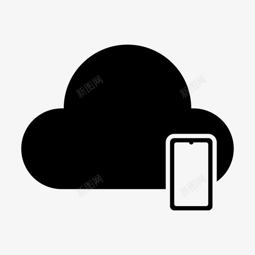 移动应用程序云图标svg_新图网 https://ixintu.com 云 应用程序 智能手机 服务 电话 移动