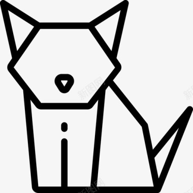 猫折纸3直线型图标图标