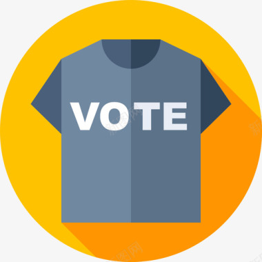 T恤投票选举4平铺图标图标