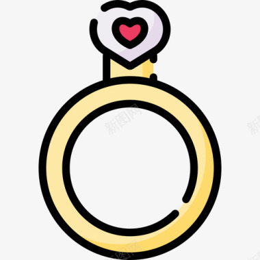 戒指love87线性颜色图标图标