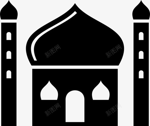 清真寺会众祈祷伊斯兰教图标svg_新图网 https://ixintu.com 伊斯兰教 会众 清真寺 祈祷