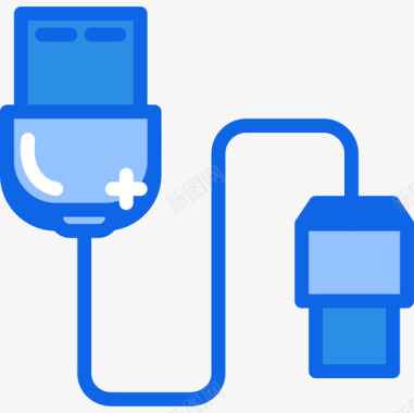 Usb电缆tech16蓝色图标图标