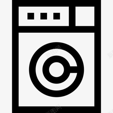 洗衣机卫生常规8线性图标图标