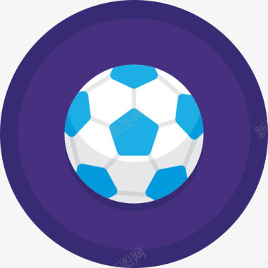 足球运动器材12平面圆形图标图标