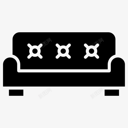沙发客厅枕头图标svg_新图网 https://ixintu.com 客厅 座位 枕头 沙发