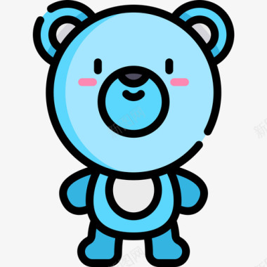 泰迪熊89号宝宝直线颜色图标图标