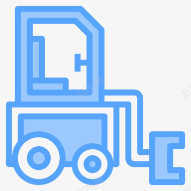 拖拉机结构13蓝色图标图标