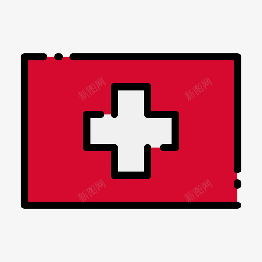 瑞士国旗1线颜色图标svg_新图网 https://ixintu.com 国旗 瑞士 颜色