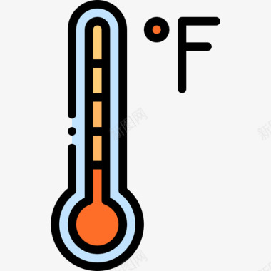 温度计天气239线性颜色图标图标