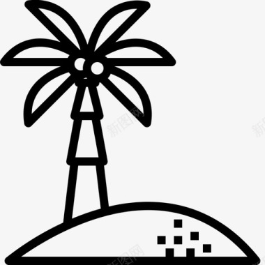 岛和椰子树夏天旅游图标图标
