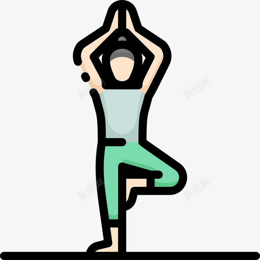 瑜伽瑜伽18线条色彩图标svg_新图网 https://ixintu.com 瑜伽 线条 色彩