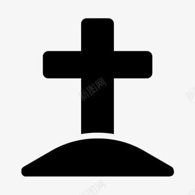 墓地十字架死亡图标图标