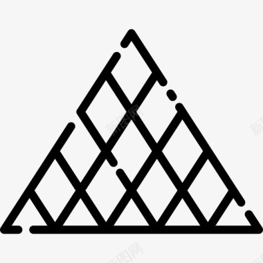 卢浮宫金字塔28号地标直线形图标图标