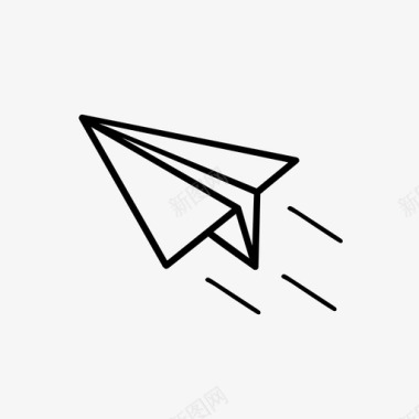 纸飞机电子邮件信封图标图标