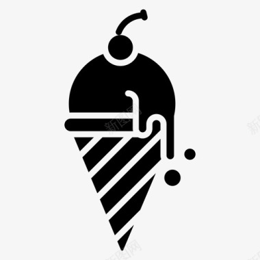冰淇淋面包店咖啡馆图标图标