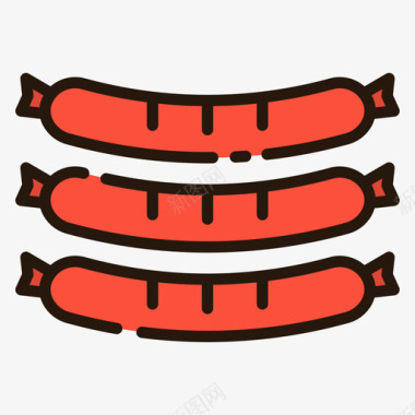 香肠美国20原色图标图标