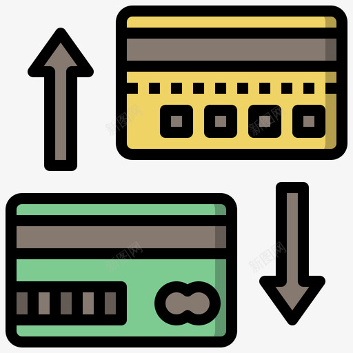 信用卡货币109线颜色图标svg_新图网 https://ixintu.com 信用卡 货币 颜色
