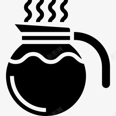 咖啡壶咖啡58字形图标图标