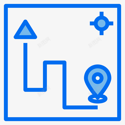 地图定位销8蓝色图标svg_新图网 https://ixintu.com 地图 定位销8 蓝色