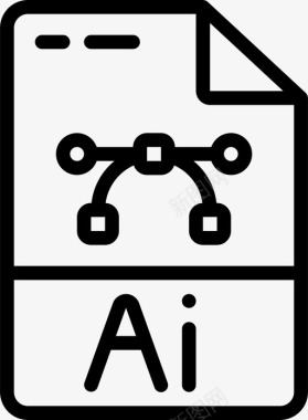 AI平面75线性图标图标