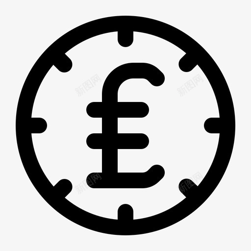 英镑硬币英国货币图标svg_新图网 https://ixintu.com 商业 直线 硬币 英国 英镑 货币 金融