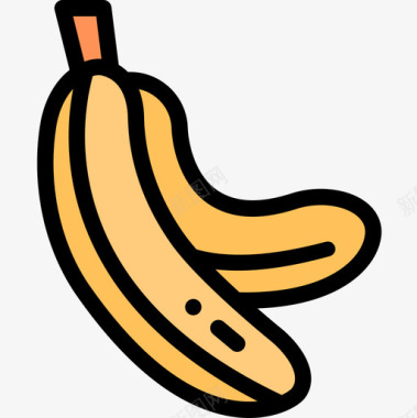 香蕉营养6原色图标图标