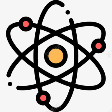 原子核能12线性颜色图标图标