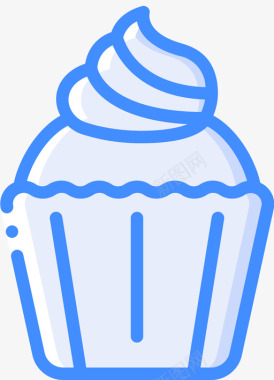 纸杯蛋糕面包房128蓝色图标图标