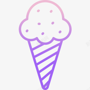 冰淇淋派对和庆祝18轮廓渐变图标图标