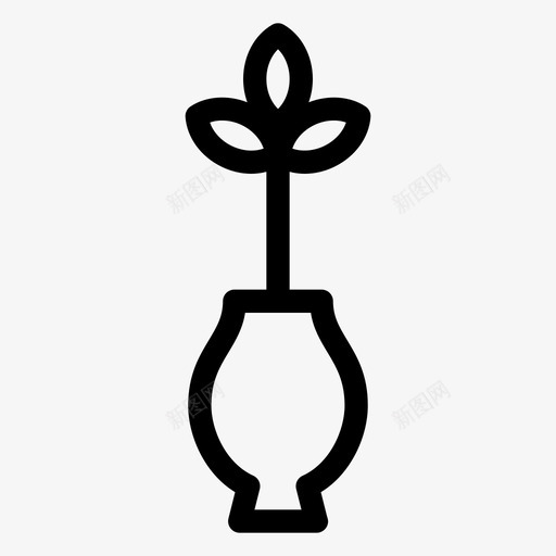 花盆装饰植物图标svg_新图网 https://ixintu.com 家具图标集线 植物 花瓶 花盆 装饰